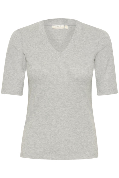 InWear Dagna V-Neck T-Shirt in Granite Melange