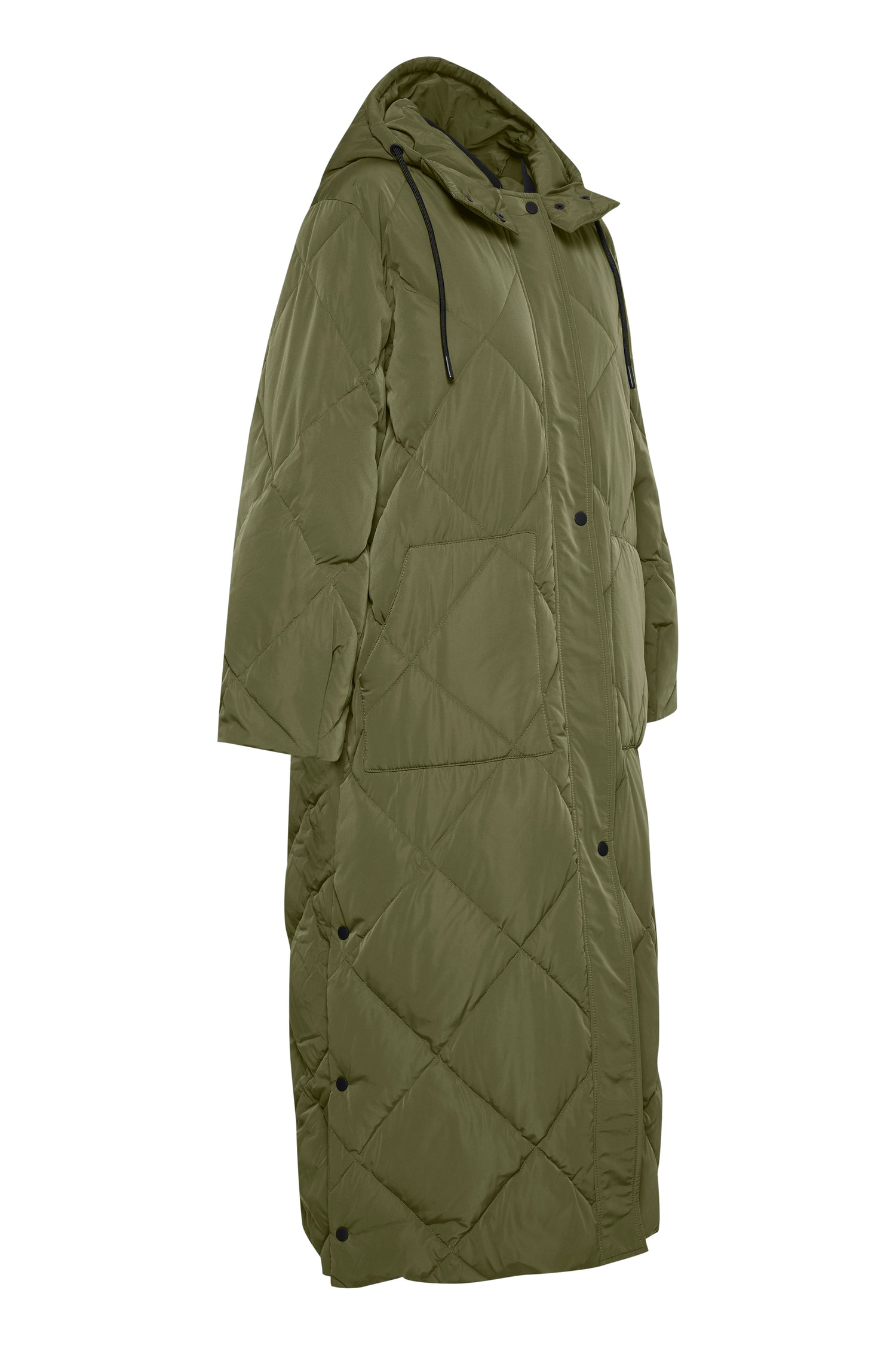 Inwear Luisa Diamond Quilt Down Coat in Green