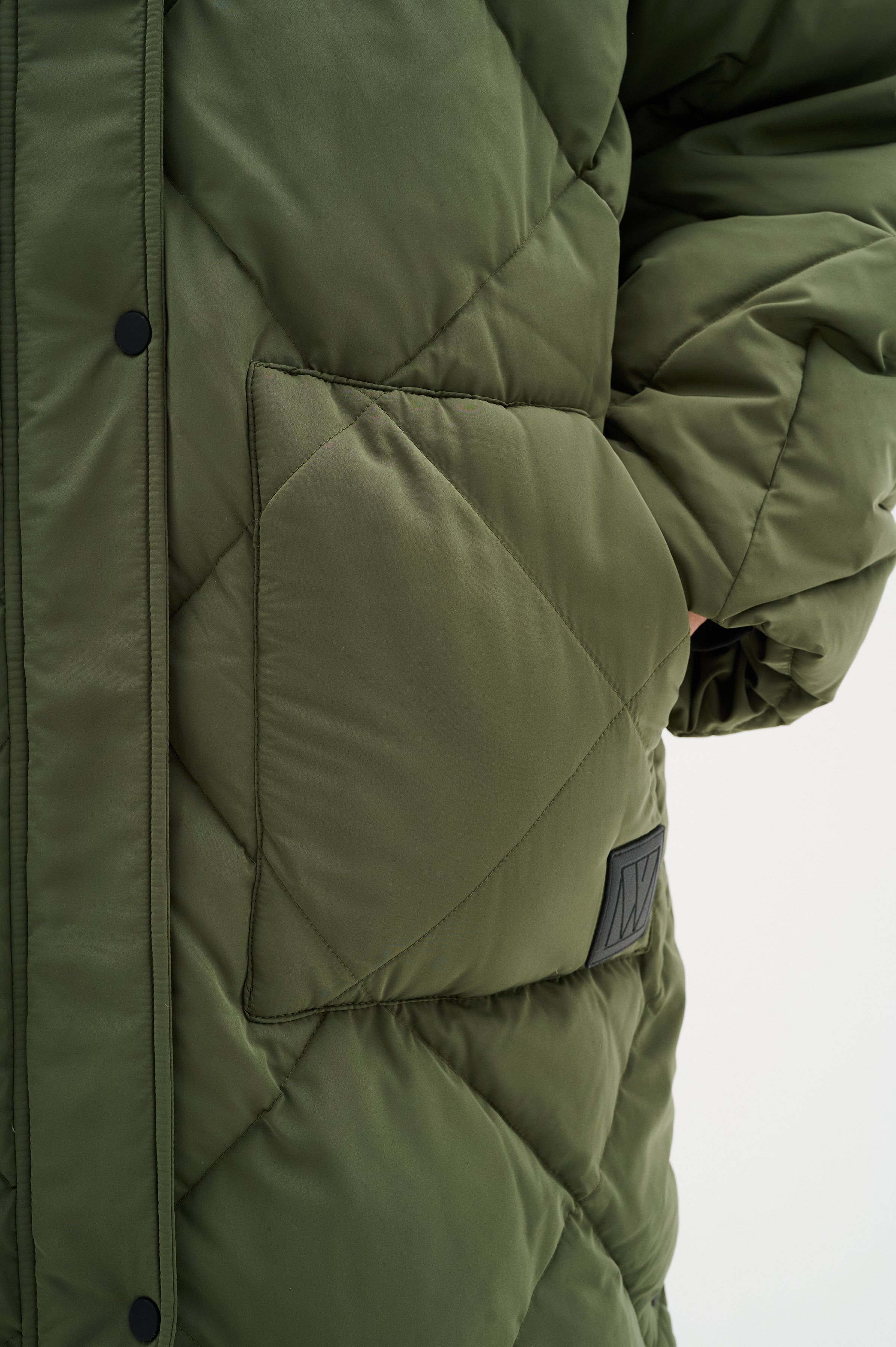 Inwear Luisa Diamond Quilt Down Coat in Green