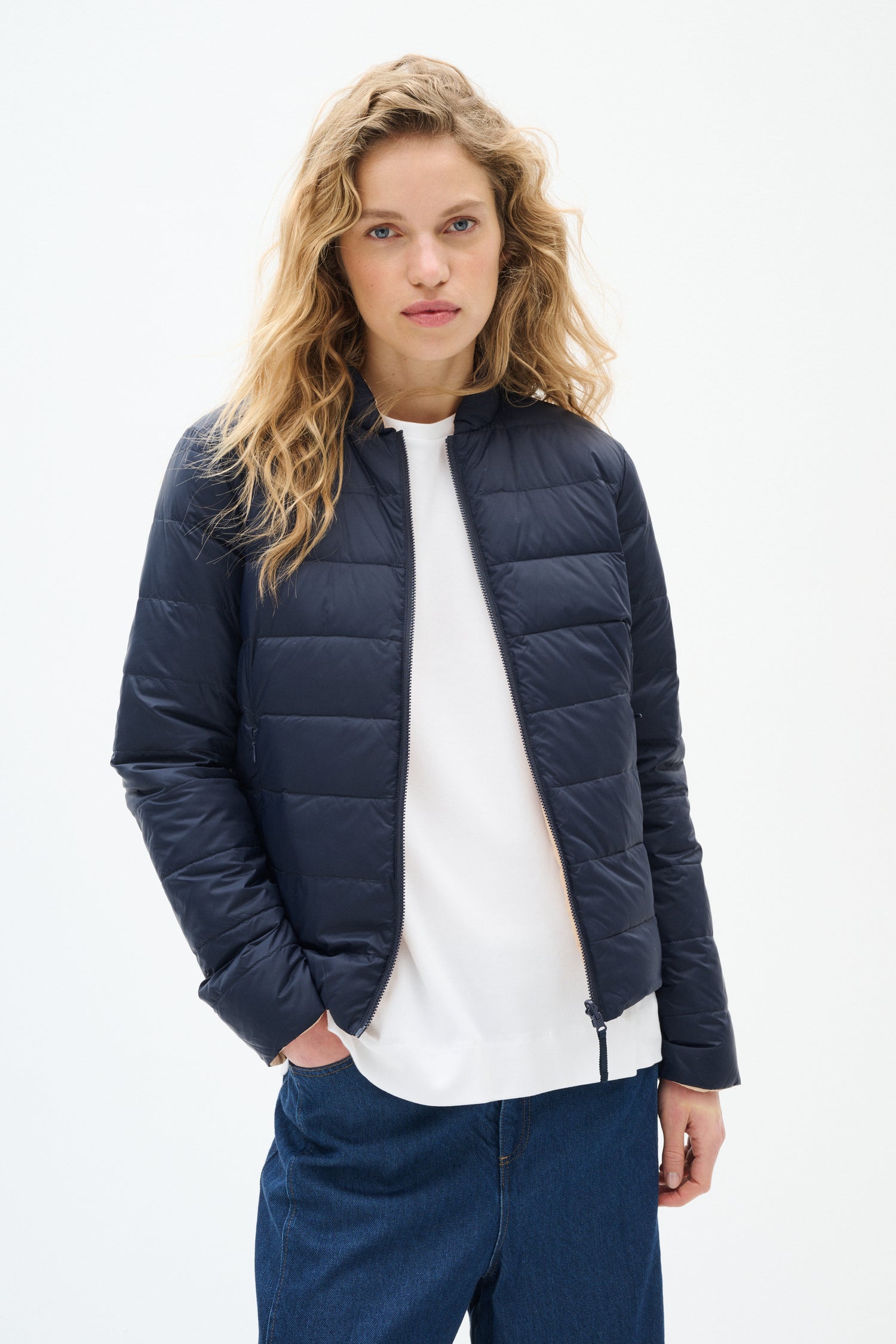 InWear Lila Reversible Jacket in Marine Blue Navy