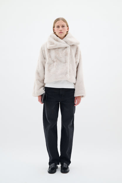 InWear Yoneko Short Faux Fur Coat in Haze