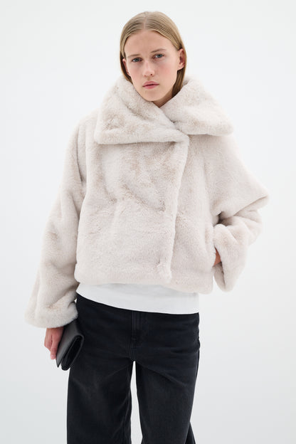 InWear Yoneko Short Faux Fur Coat in Haze