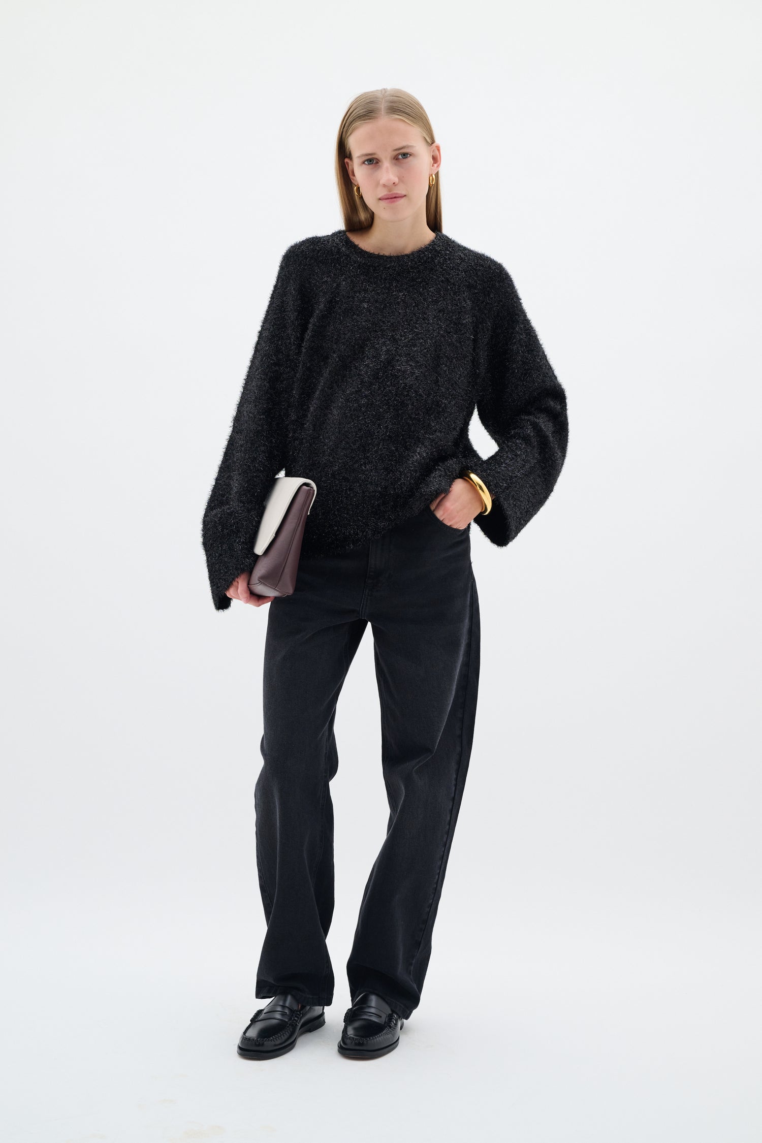 InWear Yelena Metallic Yarn Knit in Black