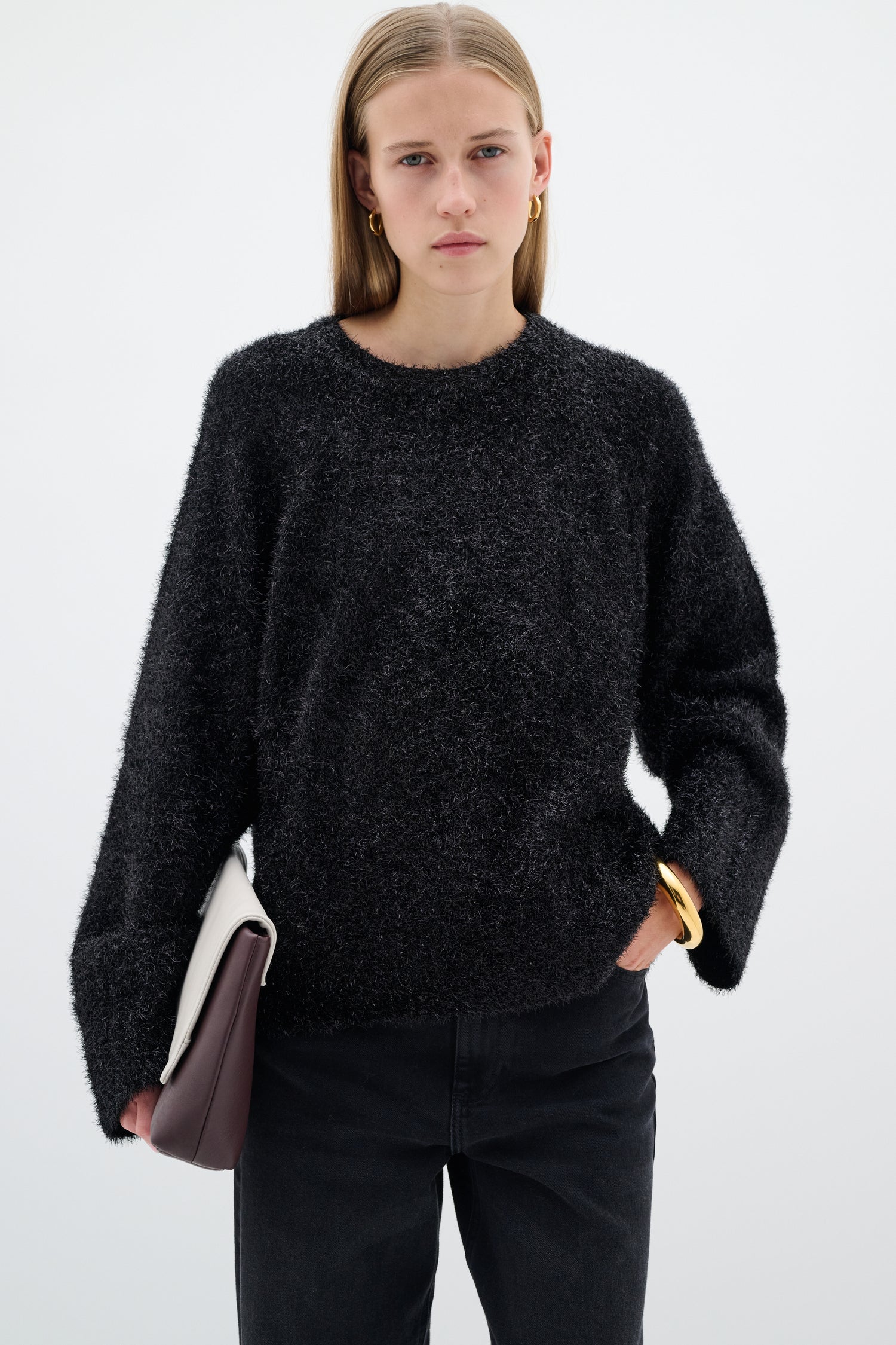 InWear Yelena Metallic Yarn Knit in Black