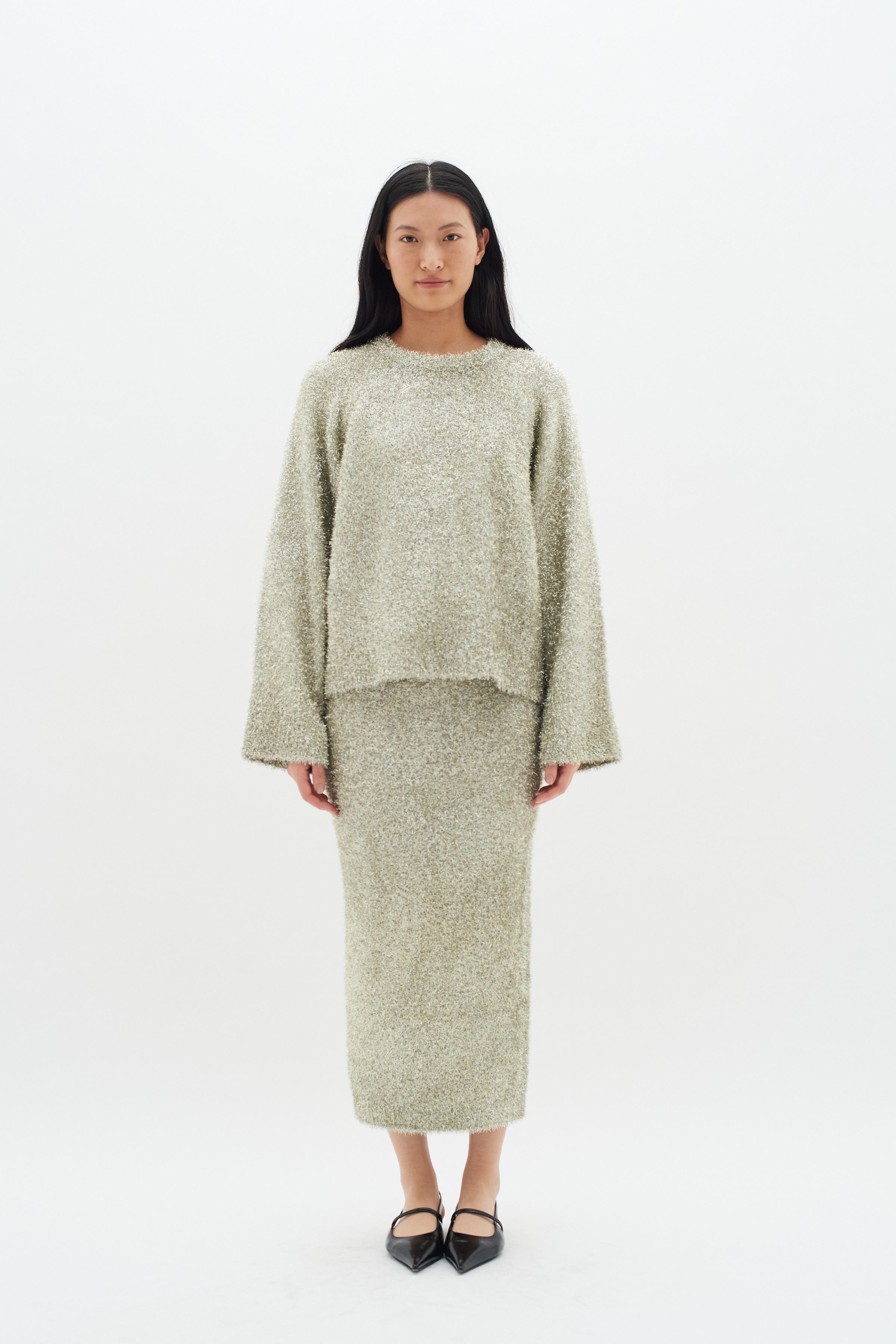 InWear Yelena Metallic Yarn Knit in Silver