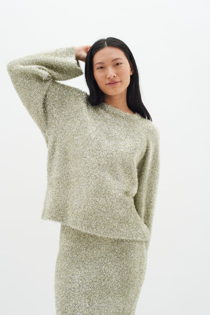 InWear Yelena Metallic Yarn Knit in Silver