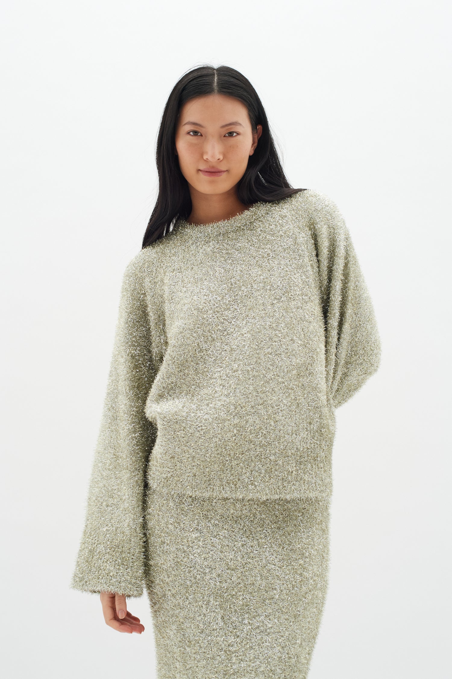 InWear Yelena Metallic Yarn Knit in Silver