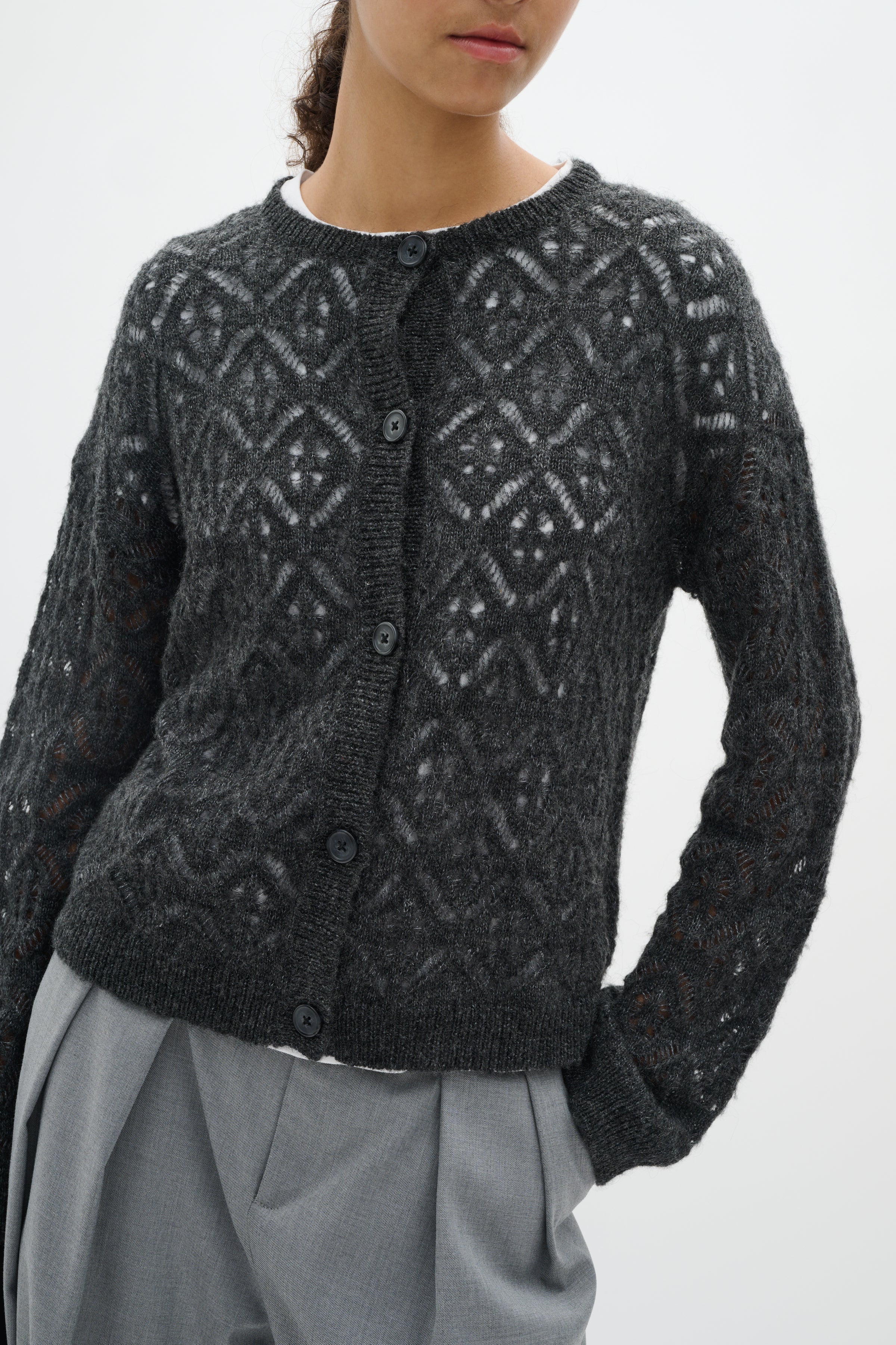 InWear Maisy Wool Mix Cardigan in Grey