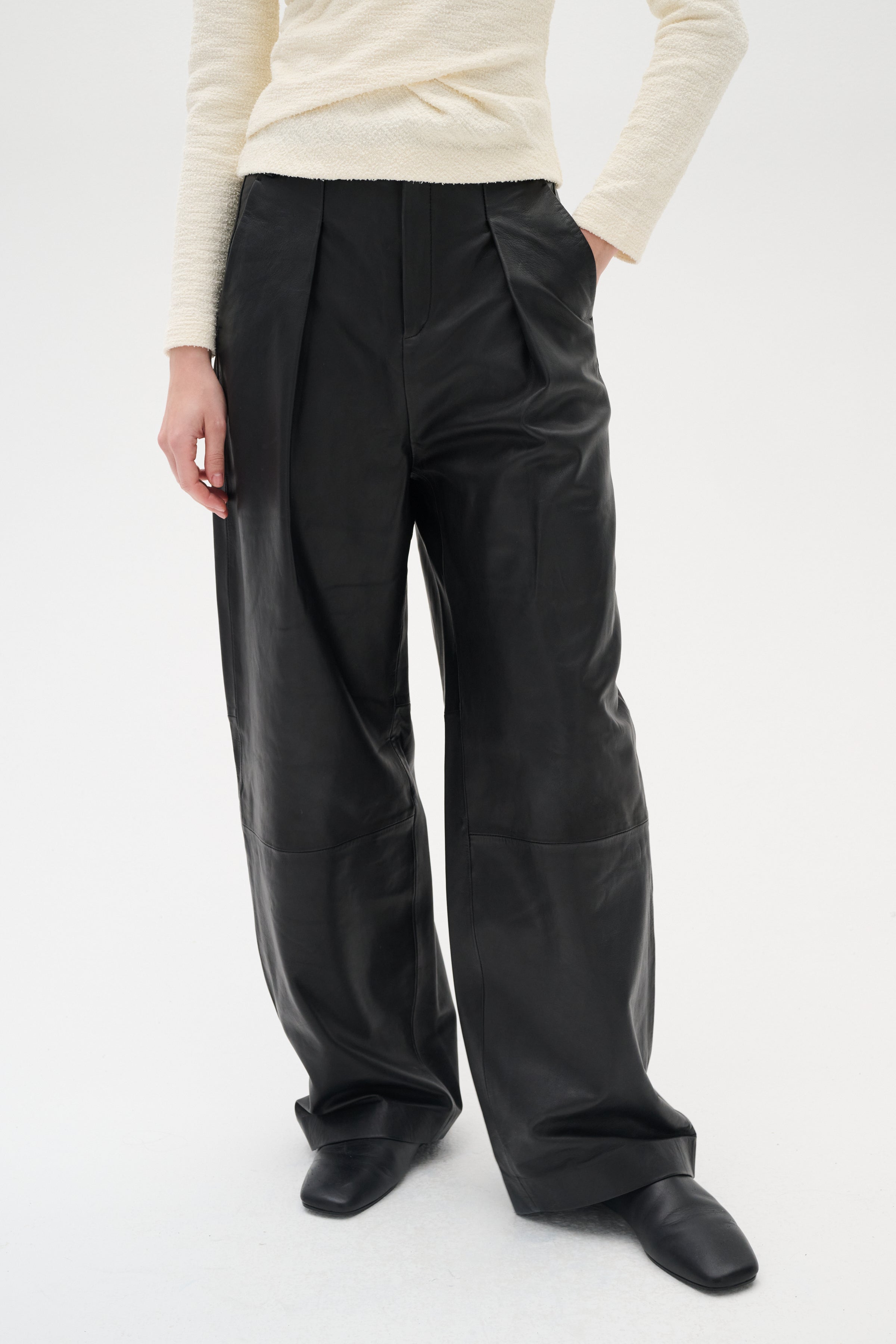 InWear Uriya Leather Trouser in Black