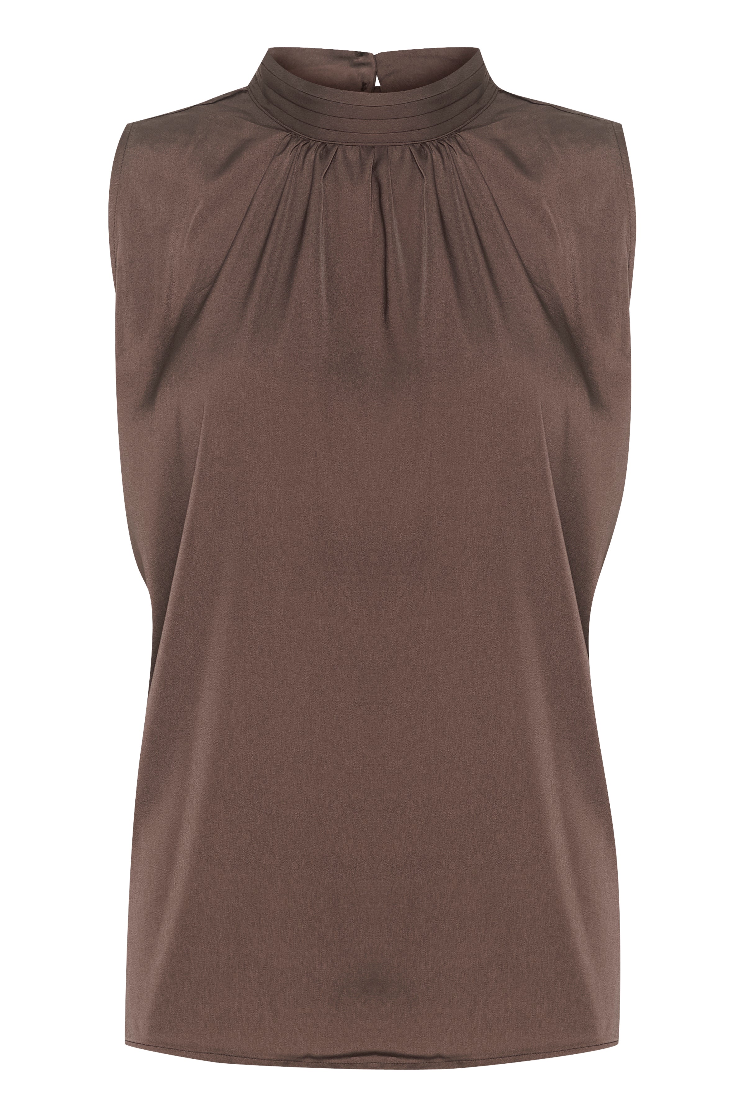 Saint Tropez Aileen Satin Feel Top in Chocolate