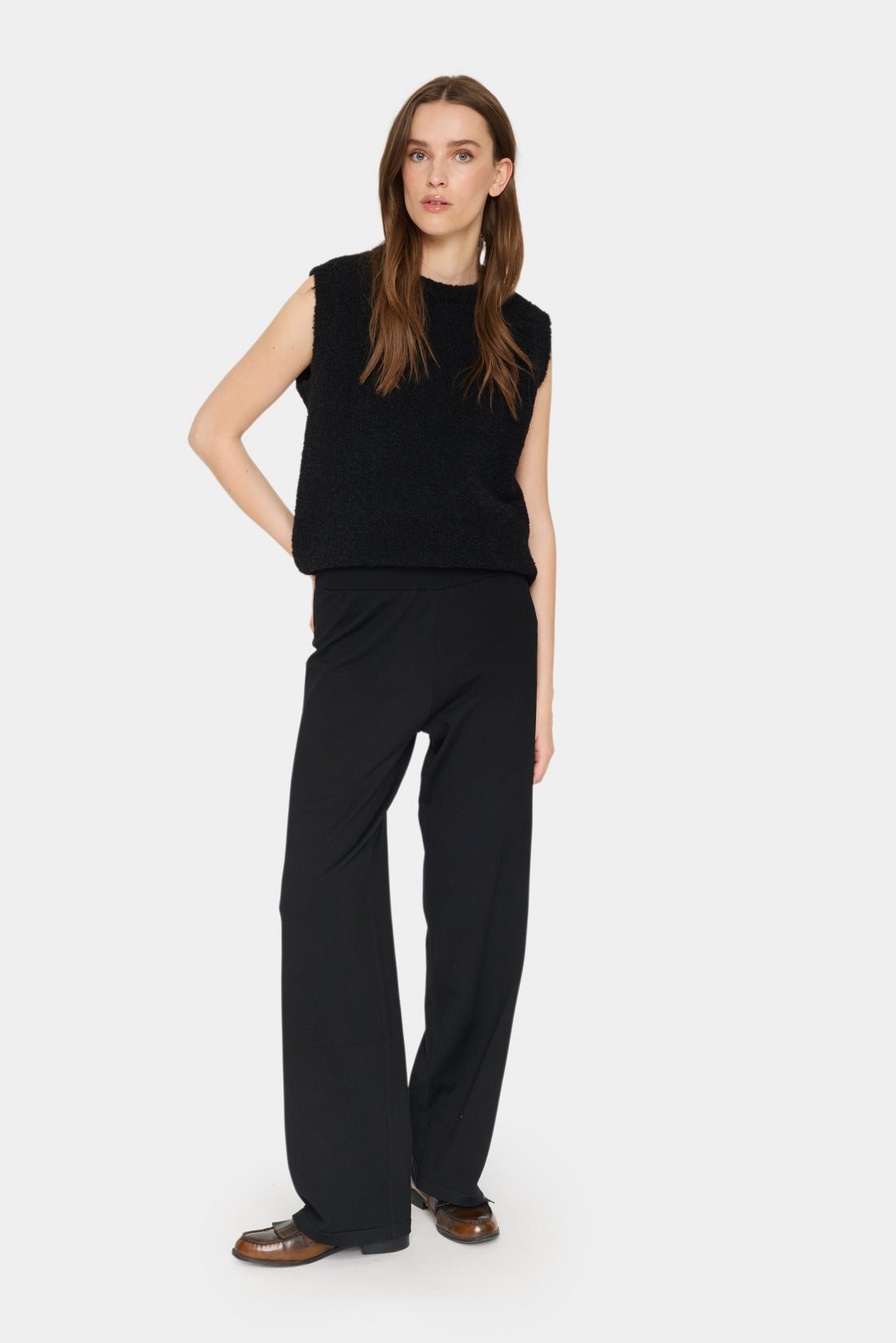 Saint Tropez Mila Knitted Trouser in Black