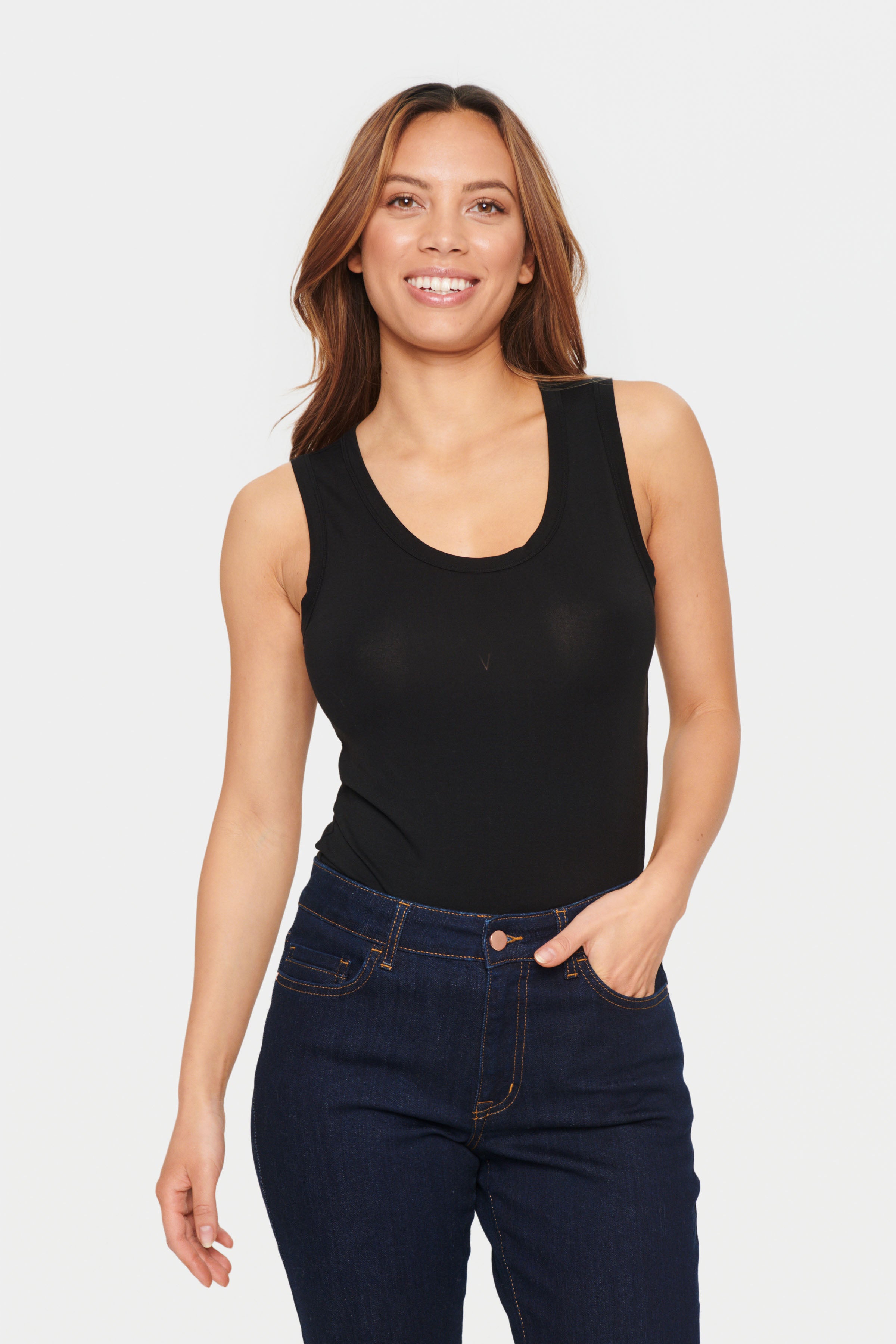 Saint Tropez Adelia Tank Top in Black