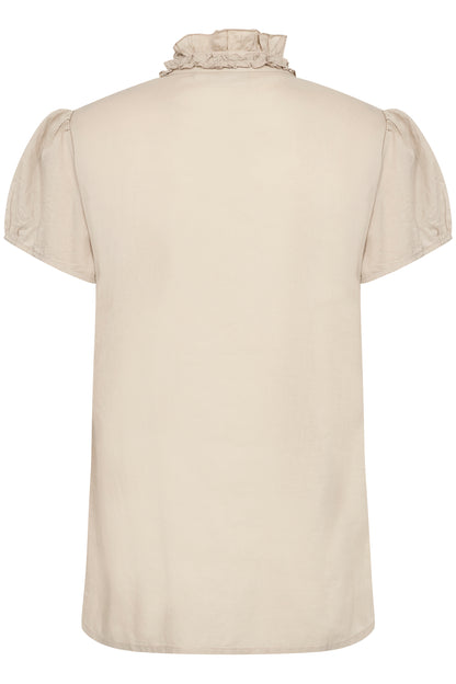 Saint Tropez Tilli Ruffle Shirt in Plaza Taupe
