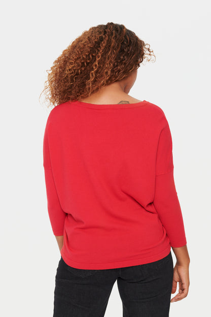 Saint Tropez Baria Star Pullover in Winterberry Red