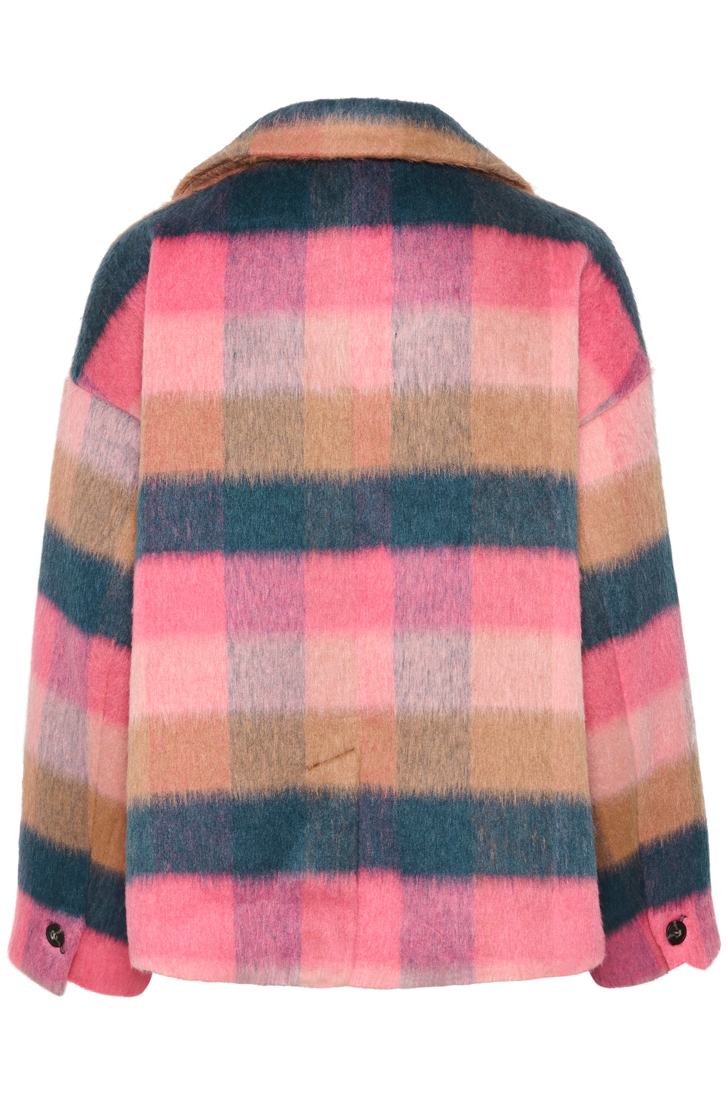 Saint Tropez Fearn Plaid Coat in Pink Power