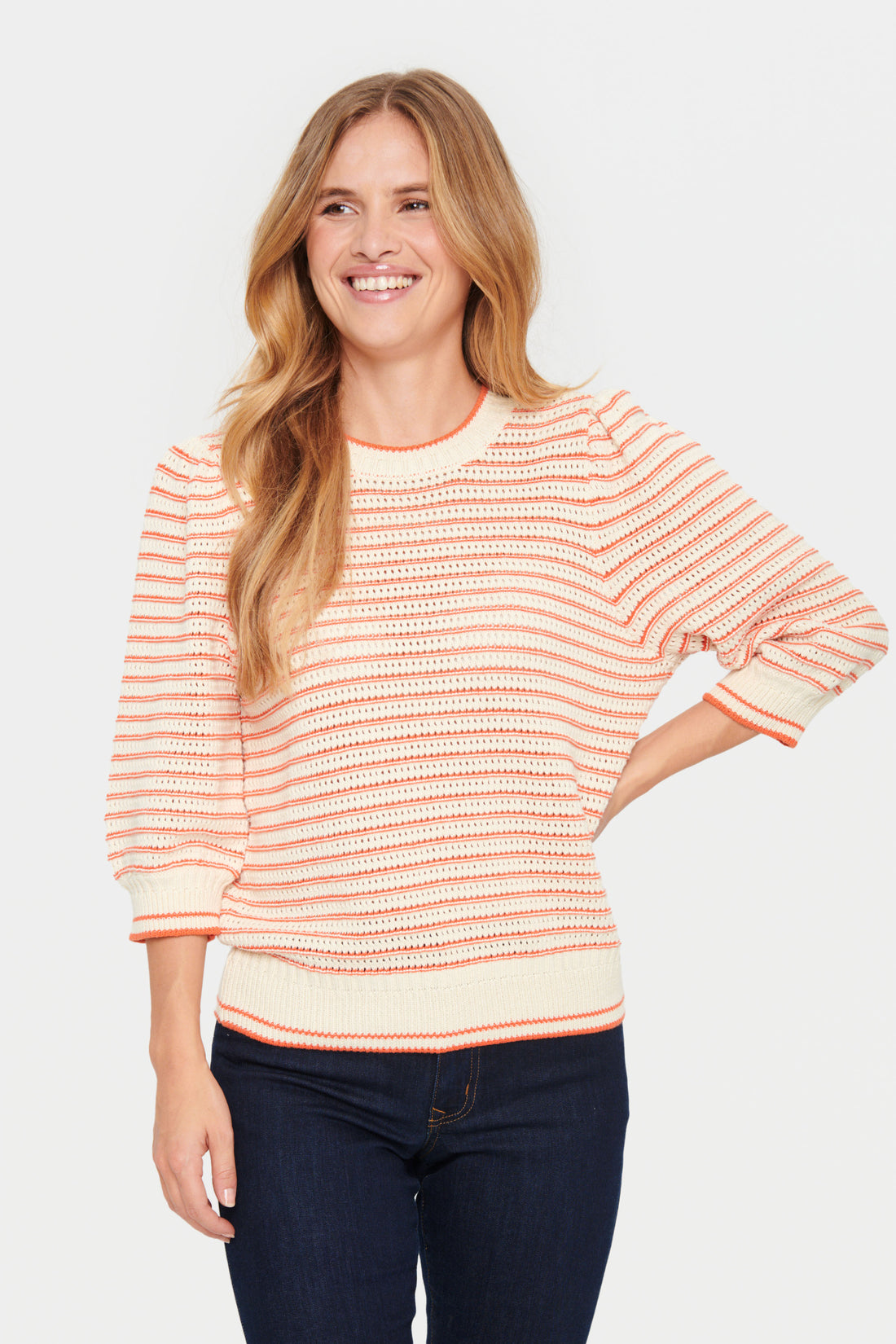 Saint Tropez Delice Pullover Knit in Tigerlily