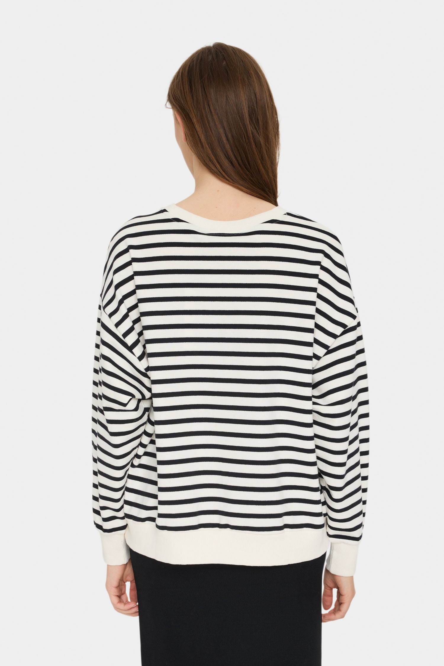 Saint Tropez Gila Striped Sweatshirt in Ice