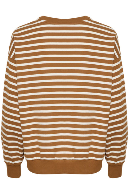 Saint Tropez Gila Striped Sweatshirt in Nuthatch