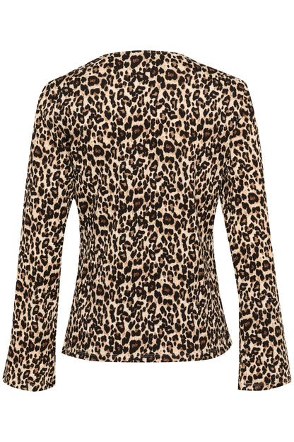 Saint Tropez Ilyssa Blouse Top in Black Leo Print