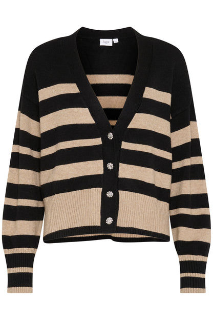 Saint Tropez Inette Striped Cardigan with Black Stripe