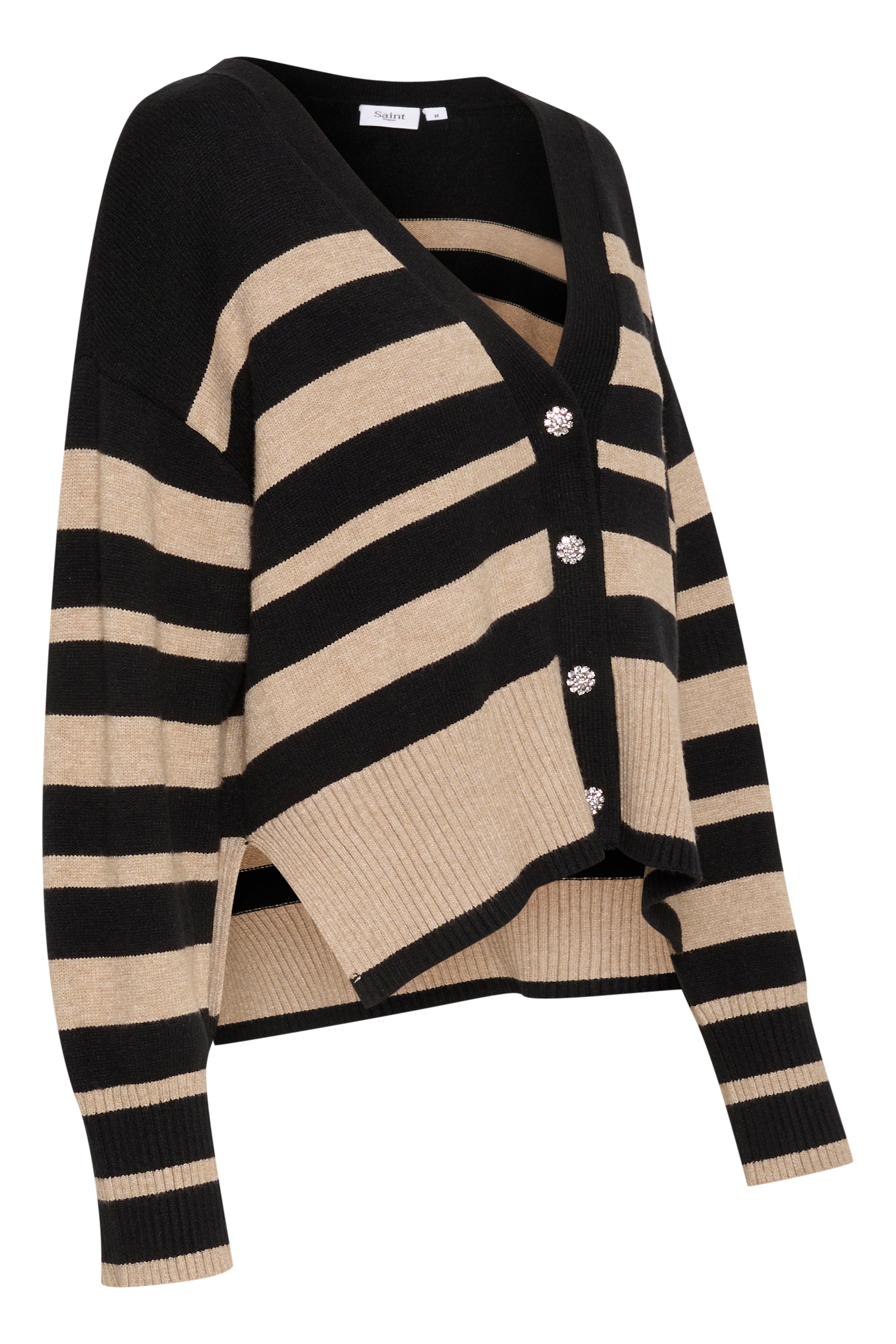 Saint Tropez Inette Striped Cardigan with Black Stripe