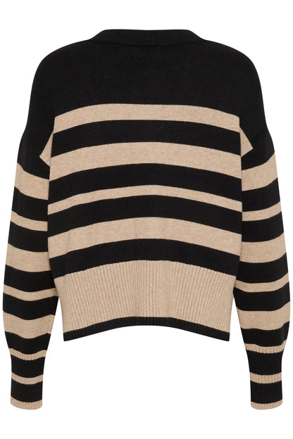 Saint Tropez Inette Striped Cardigan with Black Stripe