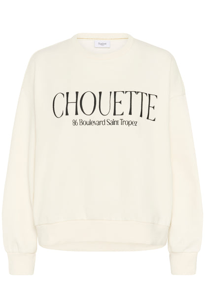 Saint Tropez Inez Slogan Sweatshirt in White