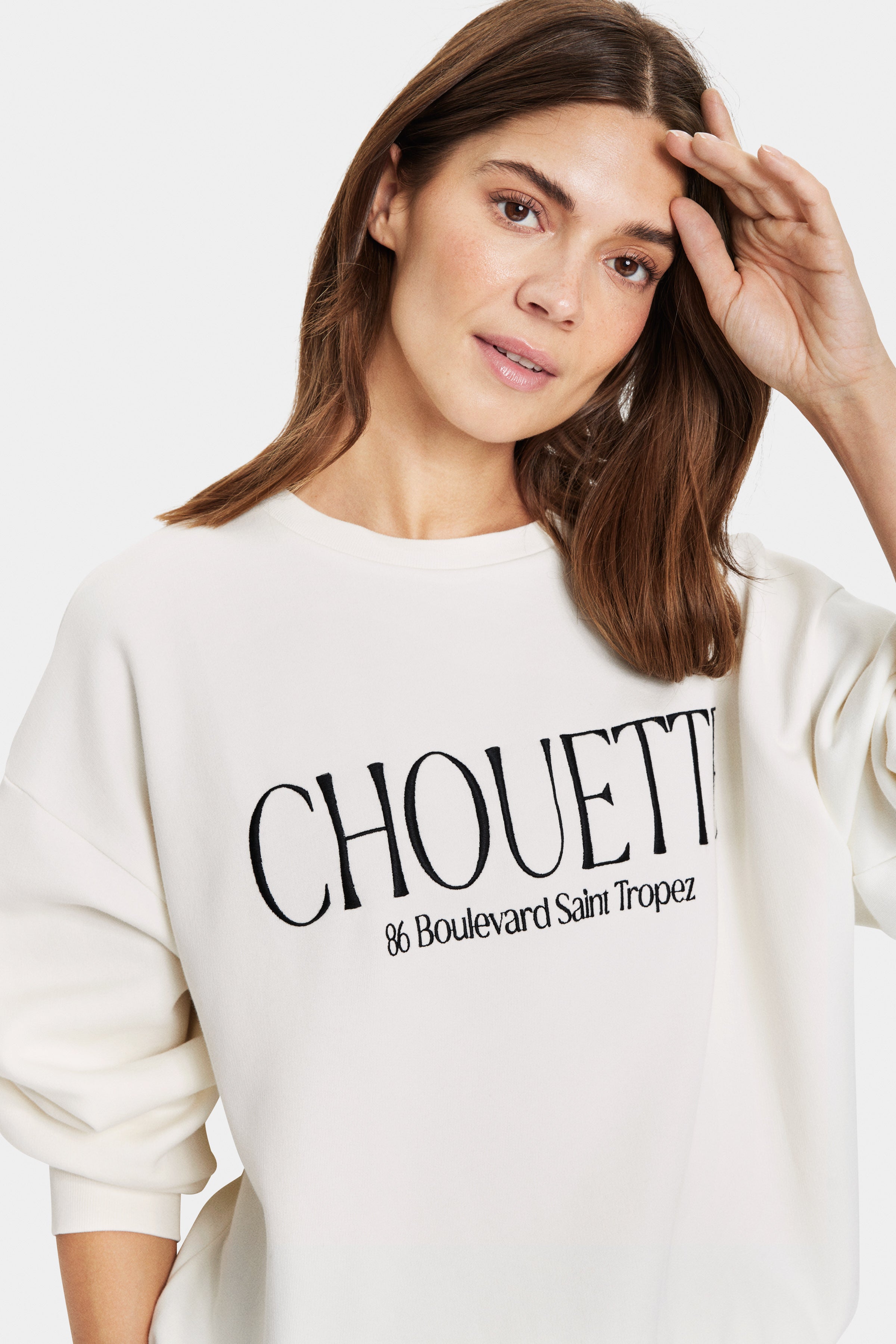 Saint Tropez Inez Slogan Sweatshirt in White