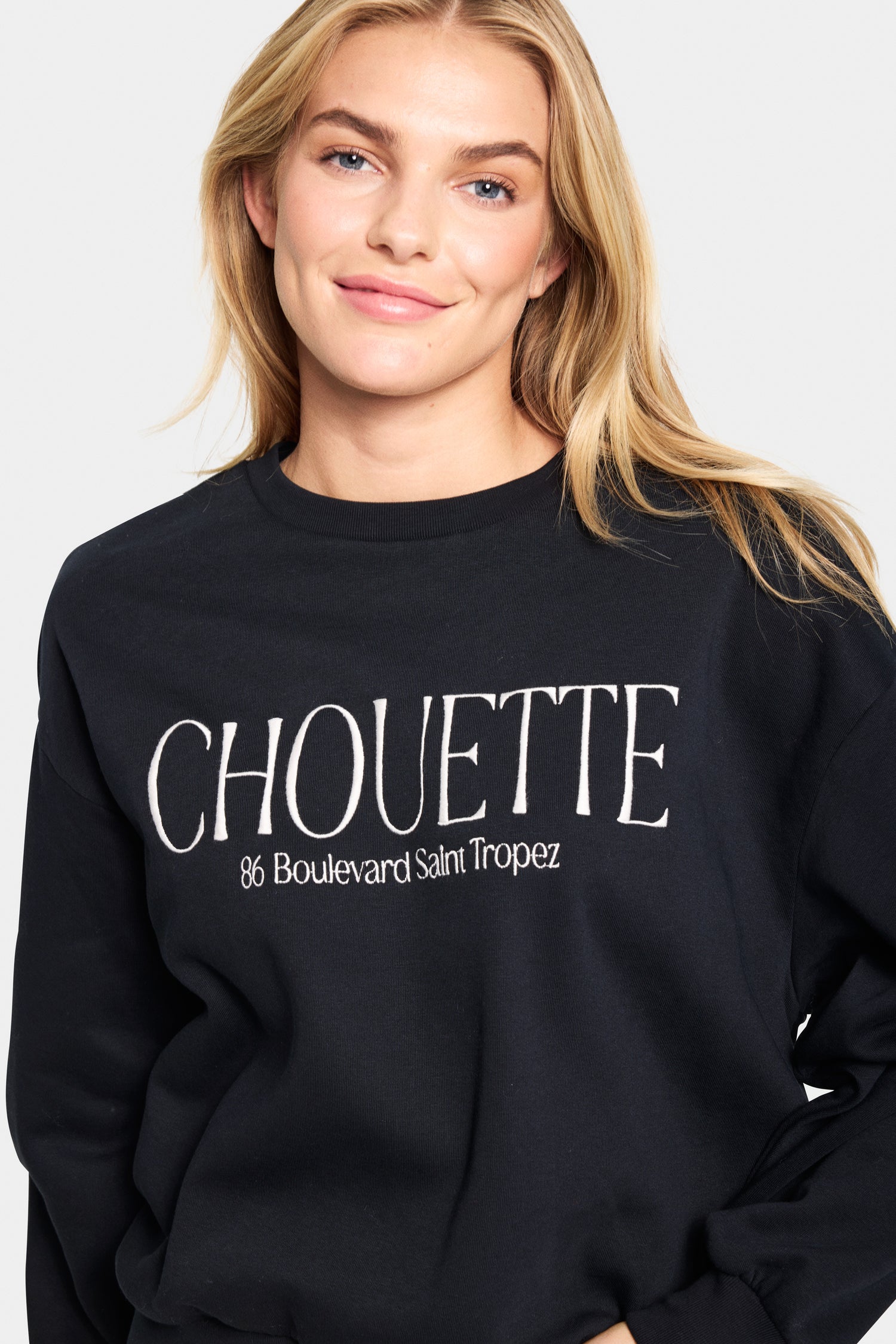 Saint Tropez Inez Slogan Sweatshirt in Black