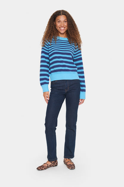 Saint Tropez Cotton Striped Knit in All Aboard Blue