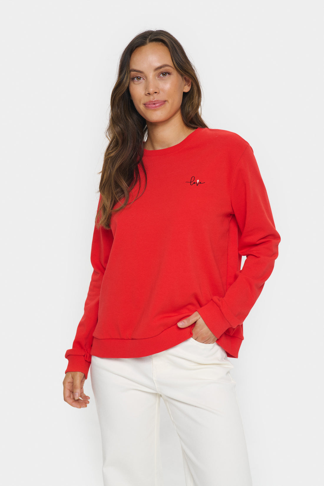 Saint Tropez Jetti Sweatshirt in Flame Scarlet