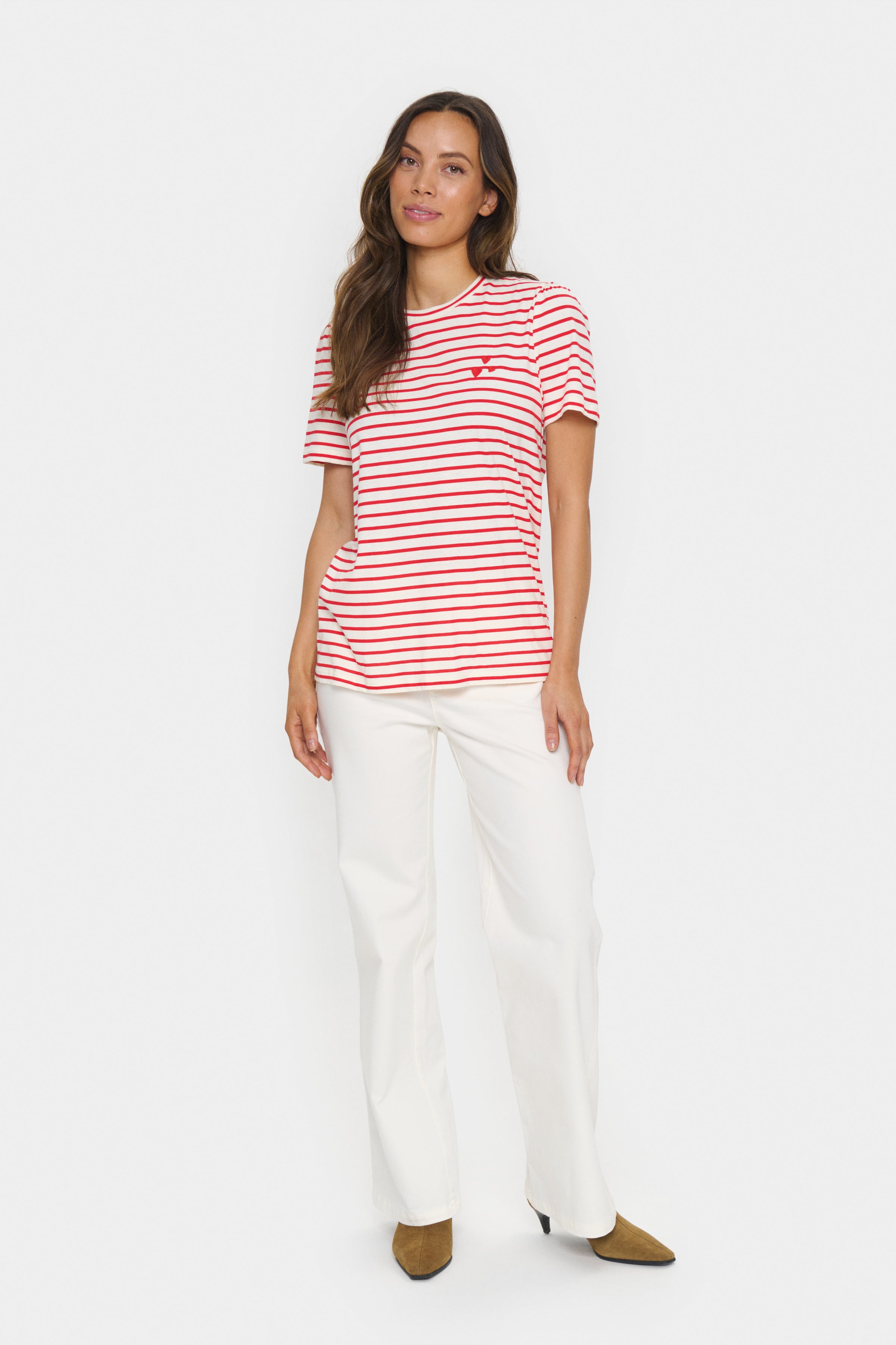 Saint Tropez Jucia T-Shirt in Flam Scarlet Stripe