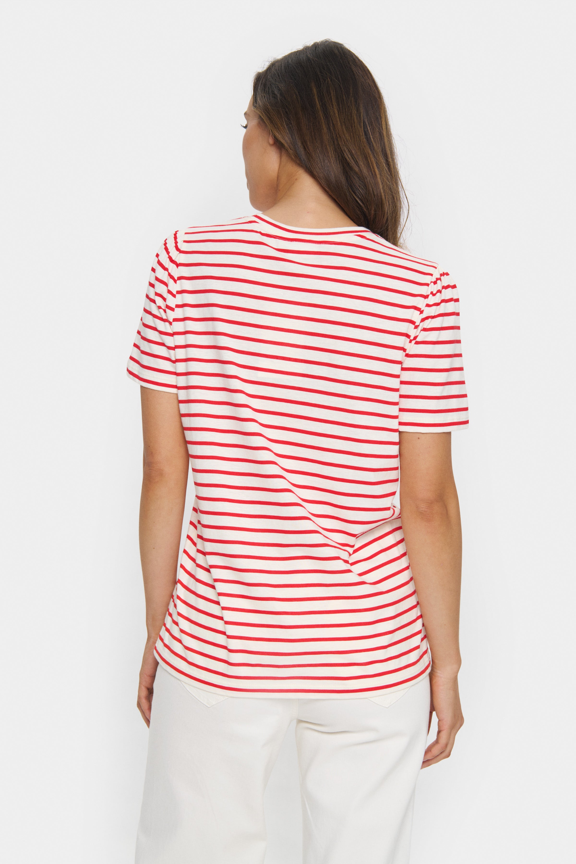 Saint Tropez Jucia T-Shirt in Flam Scarlet Stripe