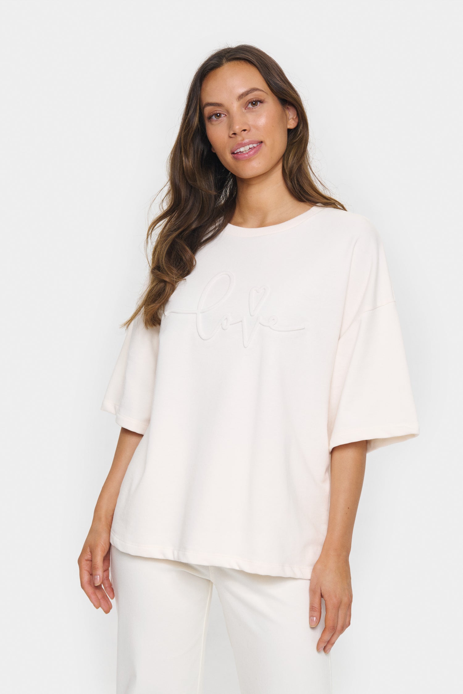 Saint Tropez Janeke Sweatshirt in White Ice