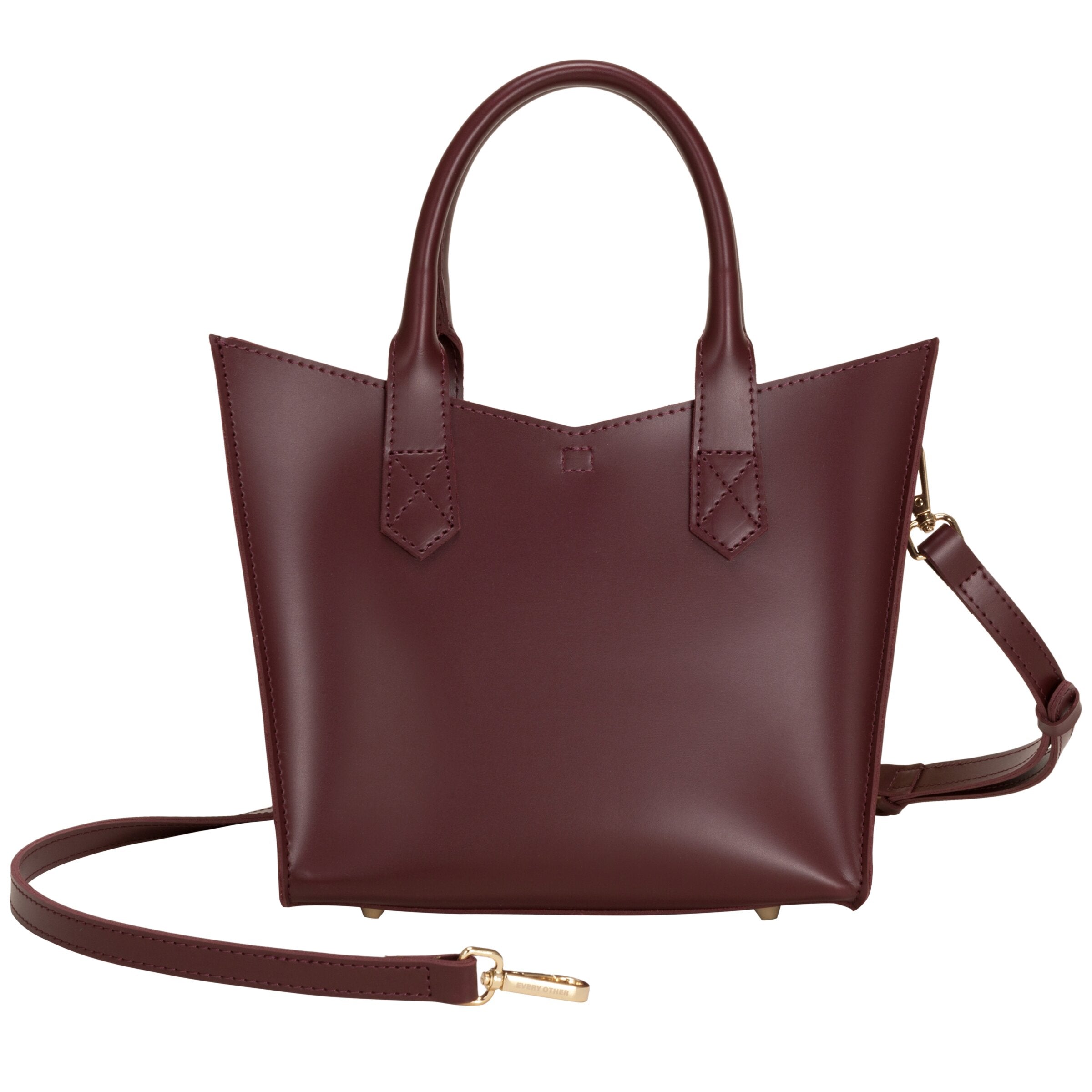 Twin Strap Medium Grab Bag In Burgundy