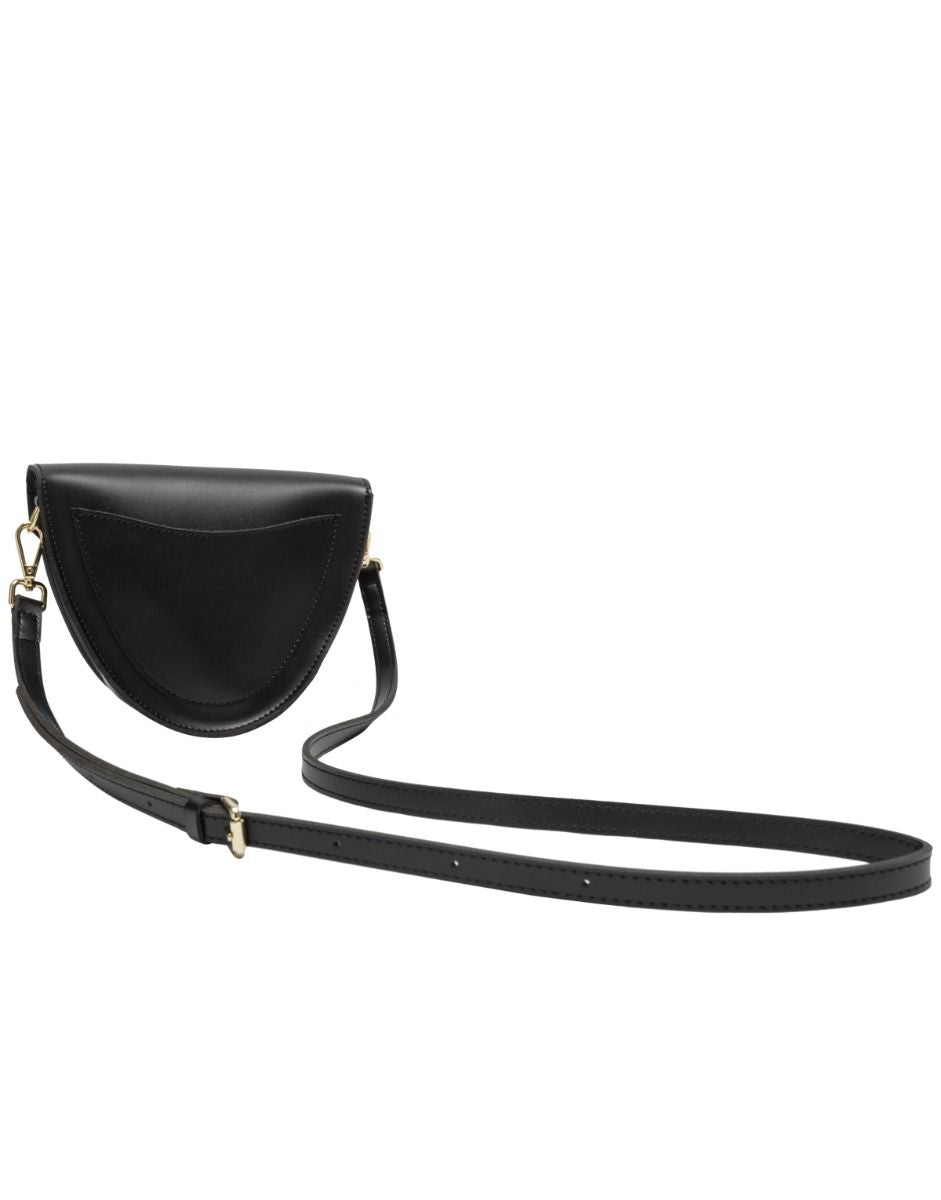 Half Oval Crossbody Bag in Black