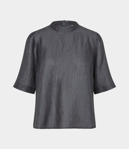 Mbym Plissa Samia Top in Turbulence Grey