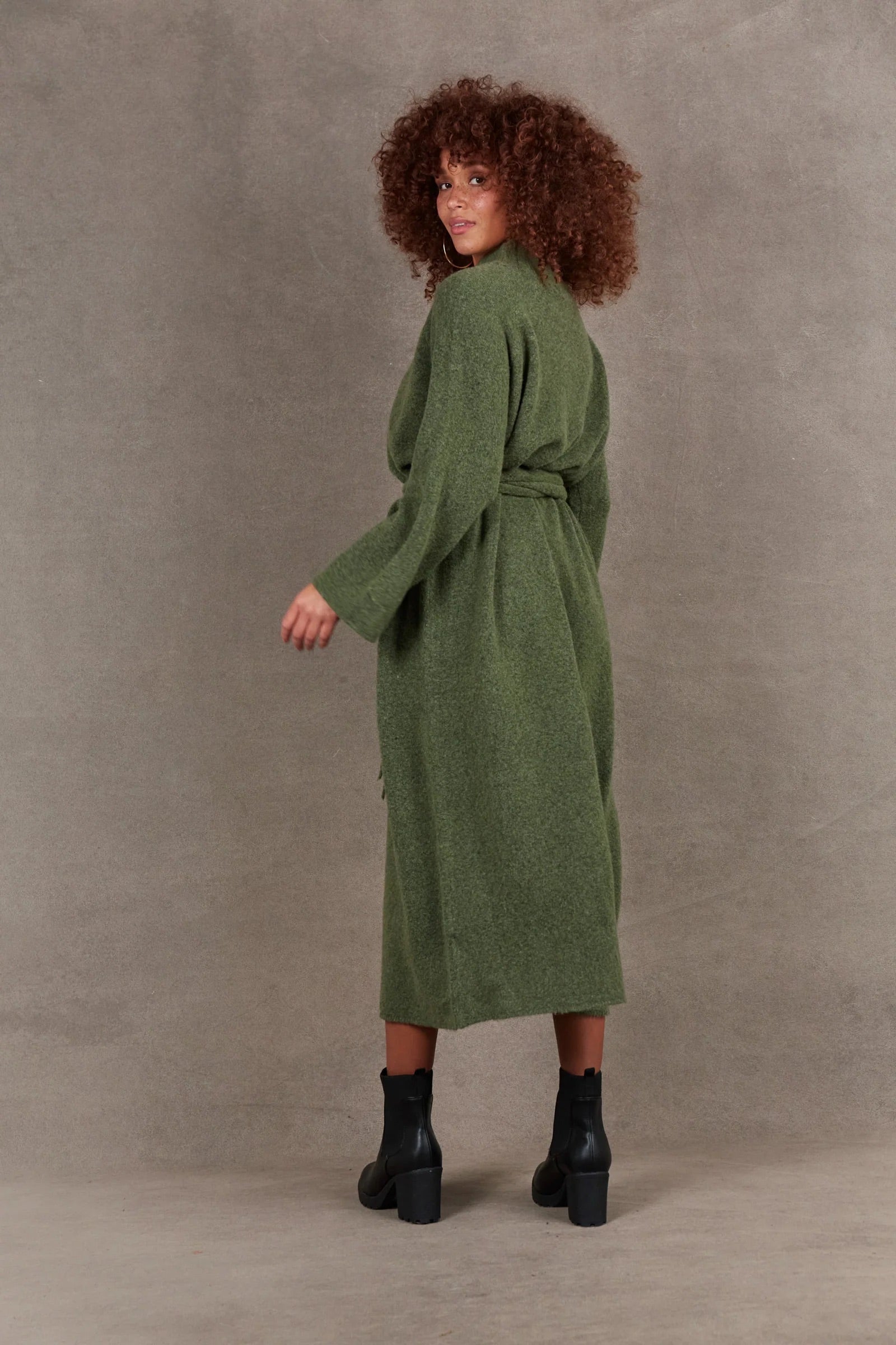 Eb &amp; Ive Paarl Tie Knit Dress in Moss (ONE SIZE)