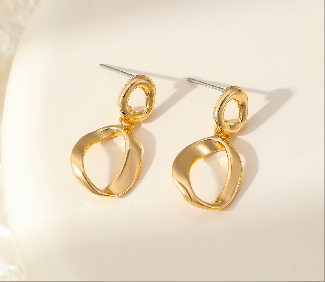 Polly Gold Dangle Statement Earrings