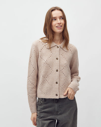 MbyM Regal Pallioma Knitted Cardigan in Light Beige
