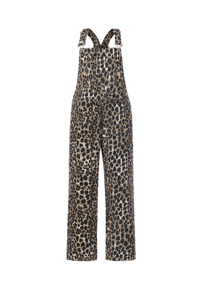 Frnch Denim Dungarees in Leopard