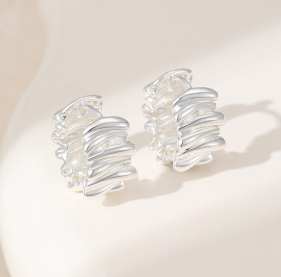 Silver Chunky Hoop Earrings