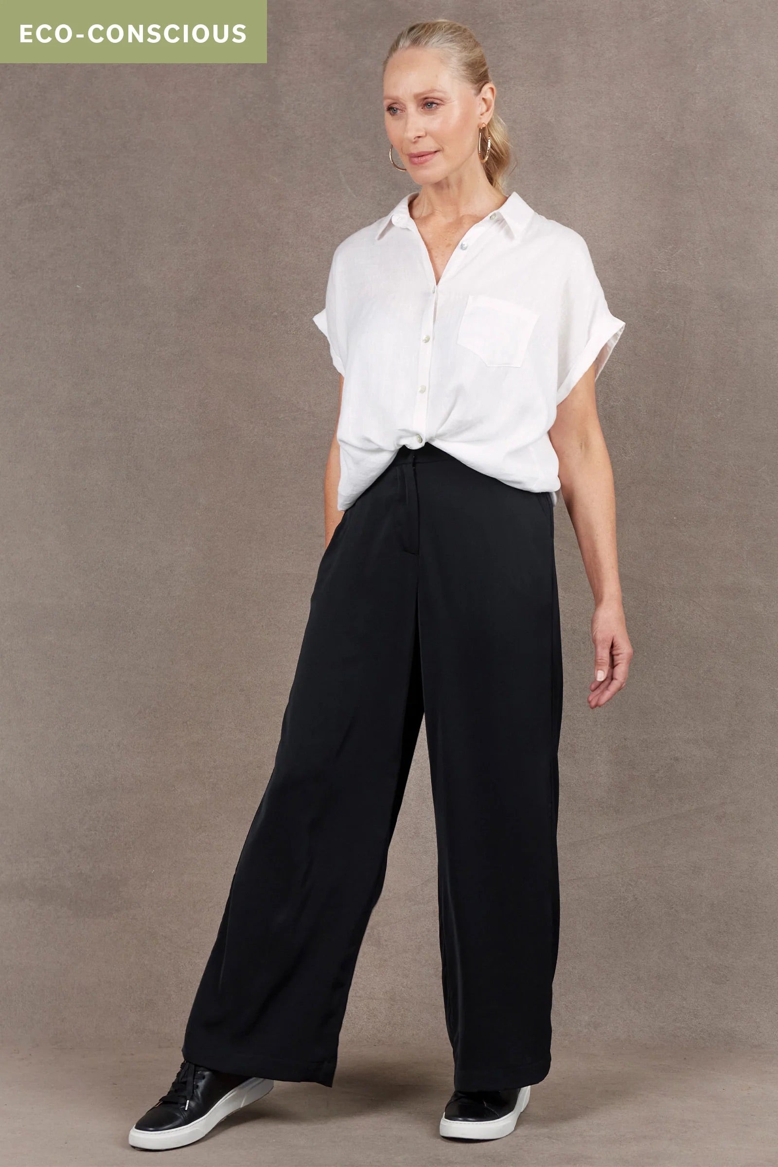 Eb &amp; Ive Mayan Wide Leg Trouser in Ebony