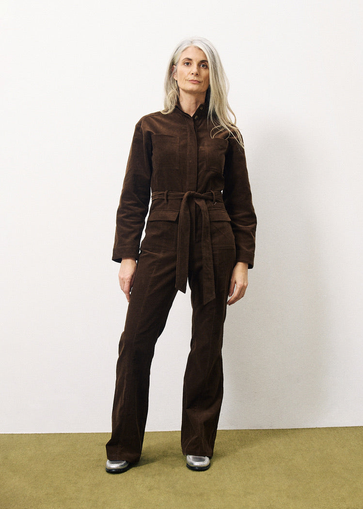 FRNCH Marron Glace Corduroy Jumpsuit