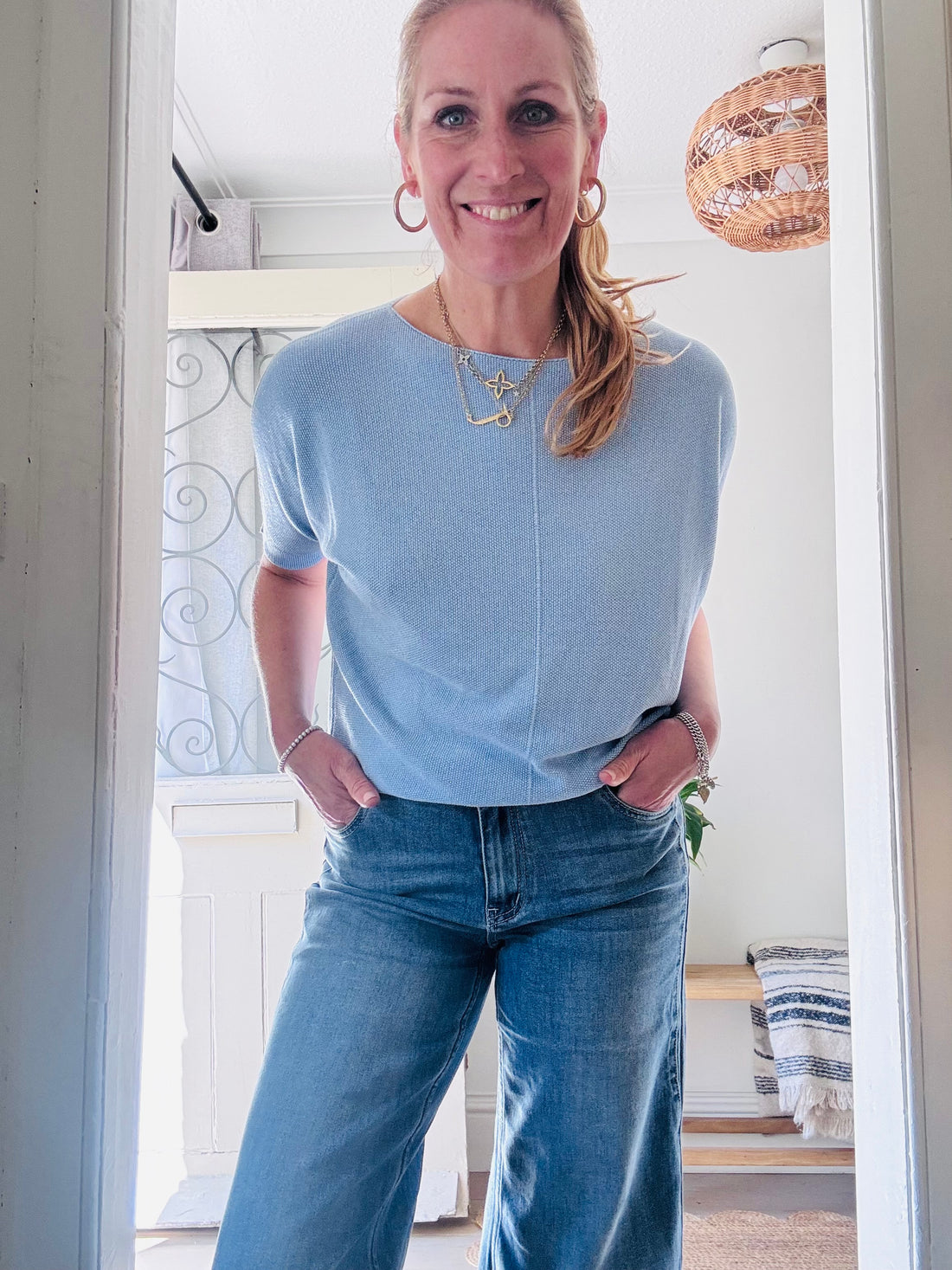 Knitted Top in Blue (one size)