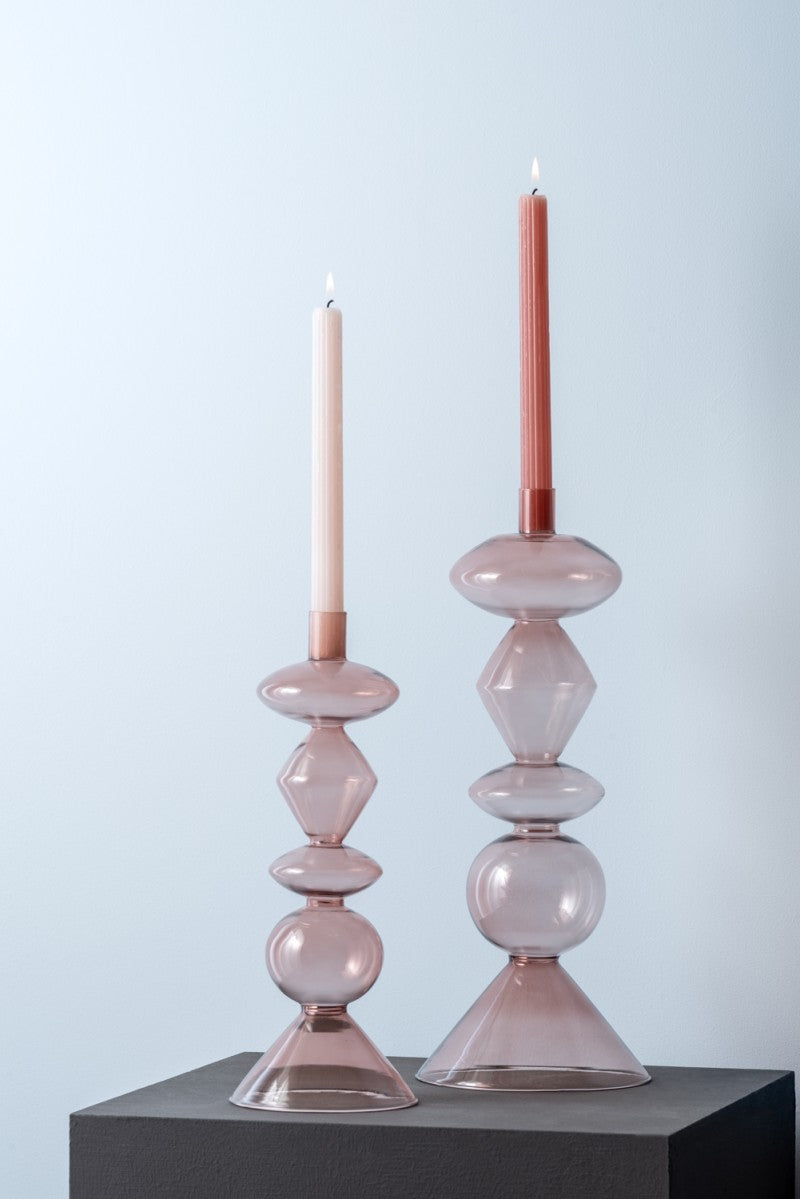 Ribbed Candle in Soft Pink
