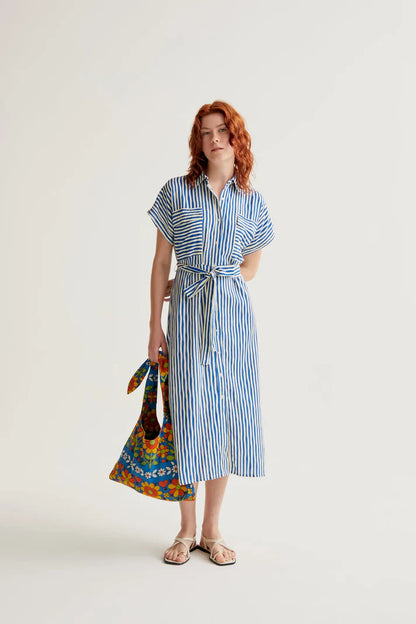 Lavagna Blue print midi dress