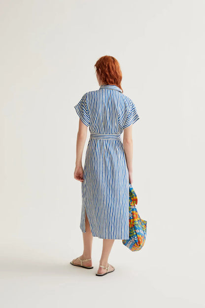 Lavagna Blue print midi dress