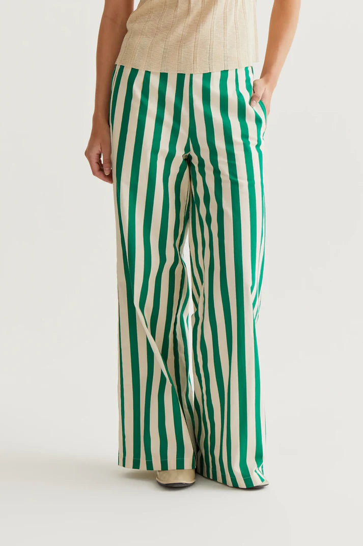 Bamboo Green Print Trousers