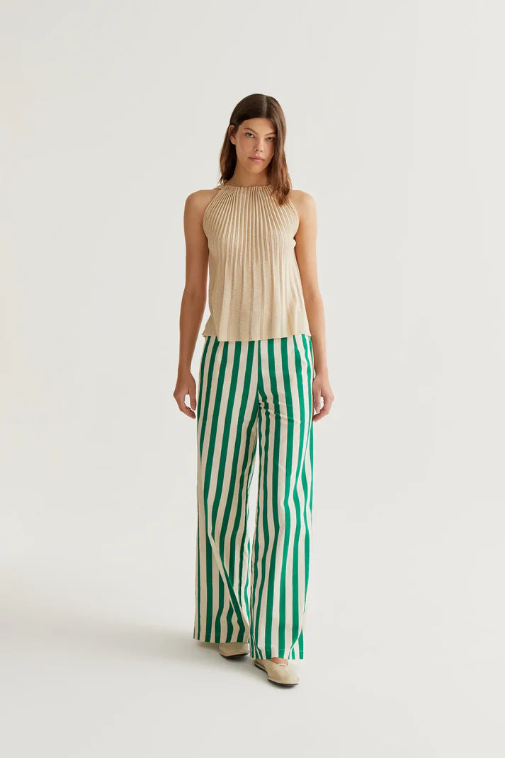 Bamboo Green Print Trousers